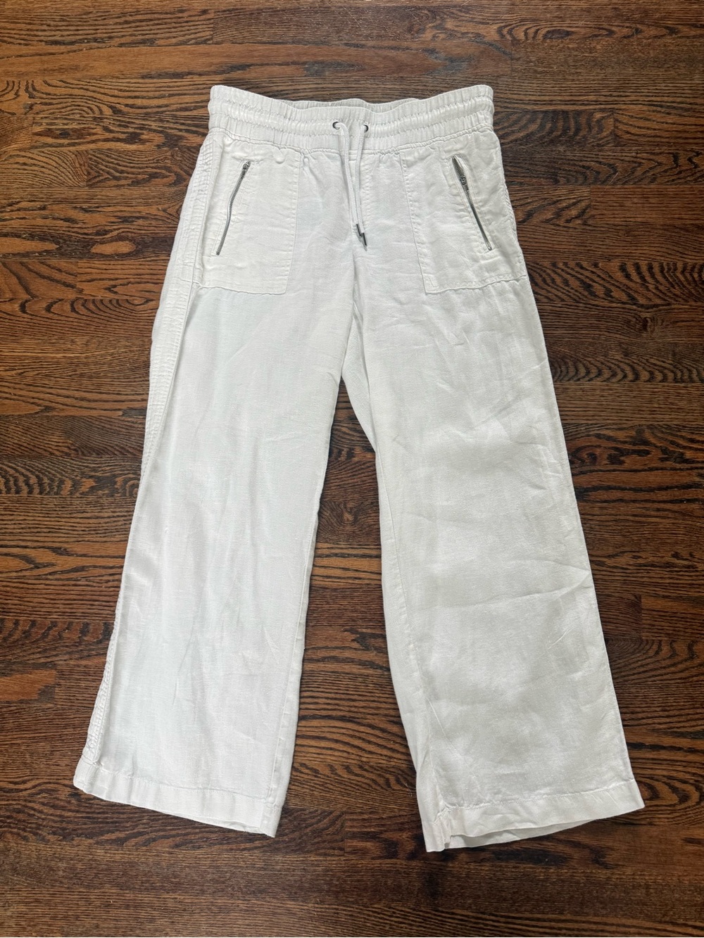 Athleta Cabo linen wide leg pants size 8 White